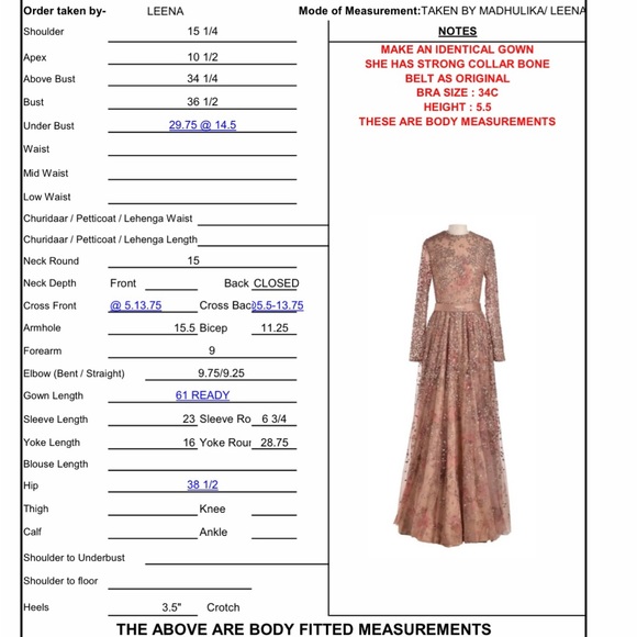 Sabyasachi blush pink gown - Fits a size 6. Comes with an adjustable belt - Picture 6 of 6